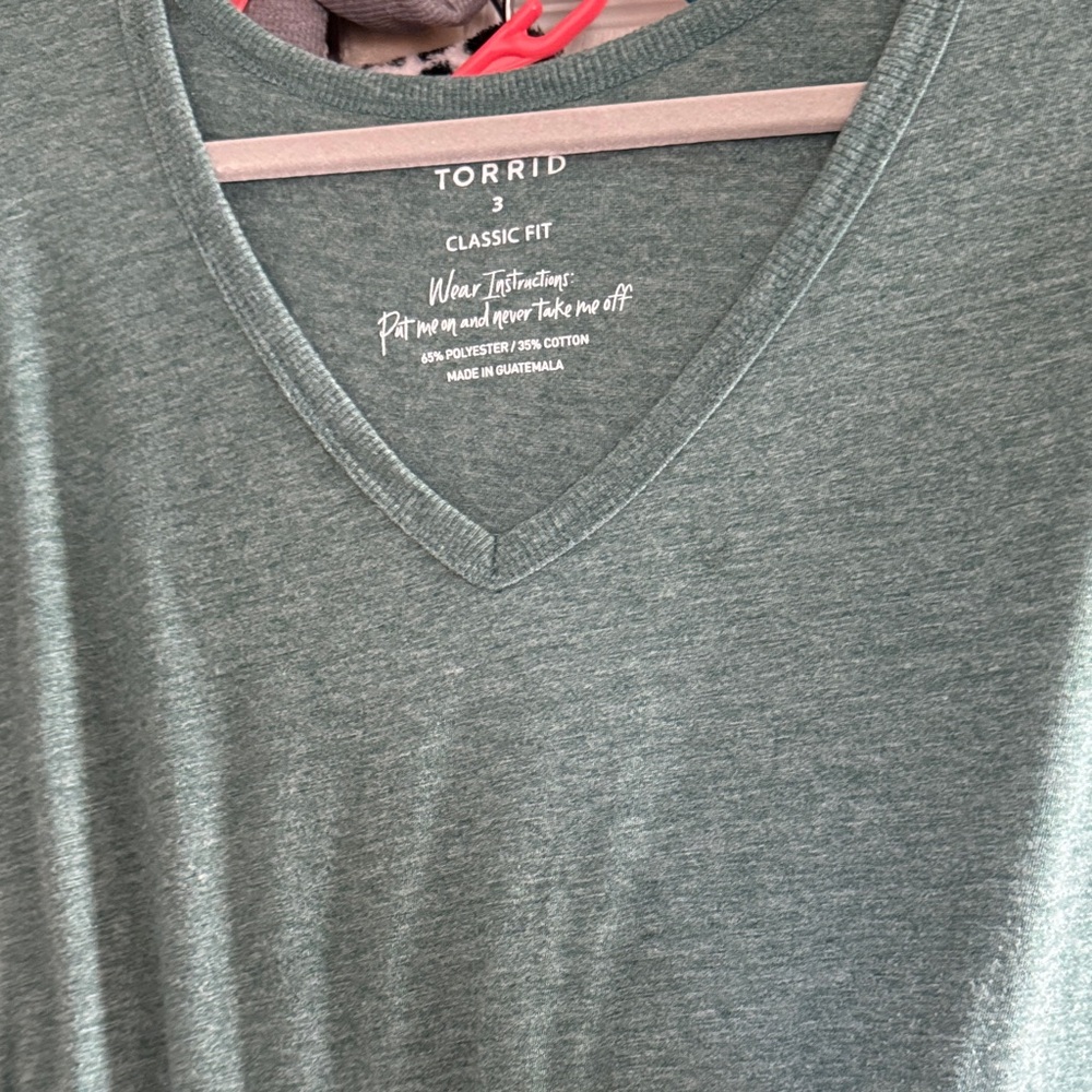 Torrid V-Neck Short Sleeve Tee - Dark Green